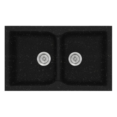 Νεροχύτης συνθετικός γρανίτη Sanitec Classic 340 78x50cm σε χρώμα 22. Metallic Space