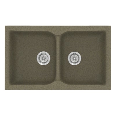 Νεροχύτης συνθετικός γρανίτη Sanitec Classic 340 78x50cm σε χρώμα 41. Granite Rust