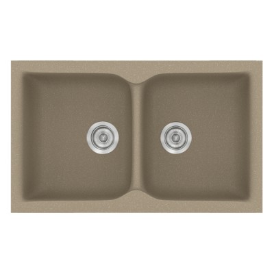 Νεροχύτης συνθετικός γρανίτη Sanitec Classic 340 78x50cm σε χρώμα 42. Granite Taupe