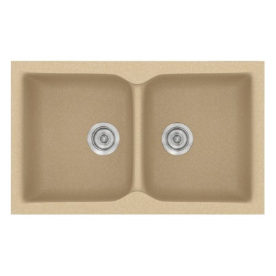 Νεροχύτης συνθετικός γρανίτη Sanitec Classic 340 78x50cm σε χρώμα 45. Granite Cappucino