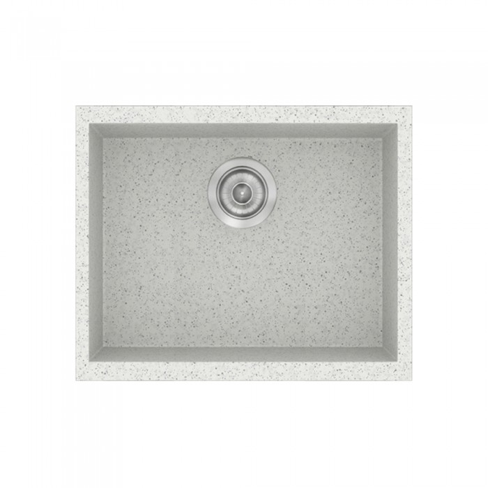 Νεροχύτης συνθετικός γρανίτη Sanitec Classic 341 50x40cm σε χρώμα 01. Granite White