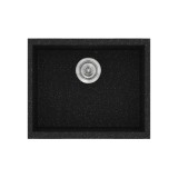 Νεροχύτης συνθετικός γρανίτη Sanitec Classic 341 50x40cm σε χρώμα 05. Granite Black