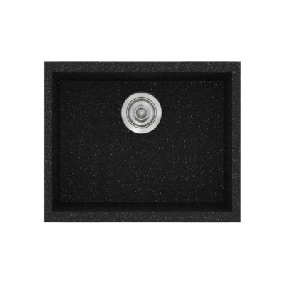 Νεροχύτης συνθετικός γρανίτη Sanitec Classic 341 50x40cm σε χρώμα 05. Granite Black