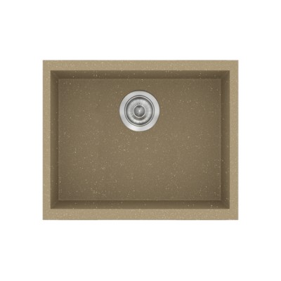 Νεροχύτης συνθετικός γρανίτη Sanitec Classic 341 50x40cm σε χρώμα 15. Metallic Cream