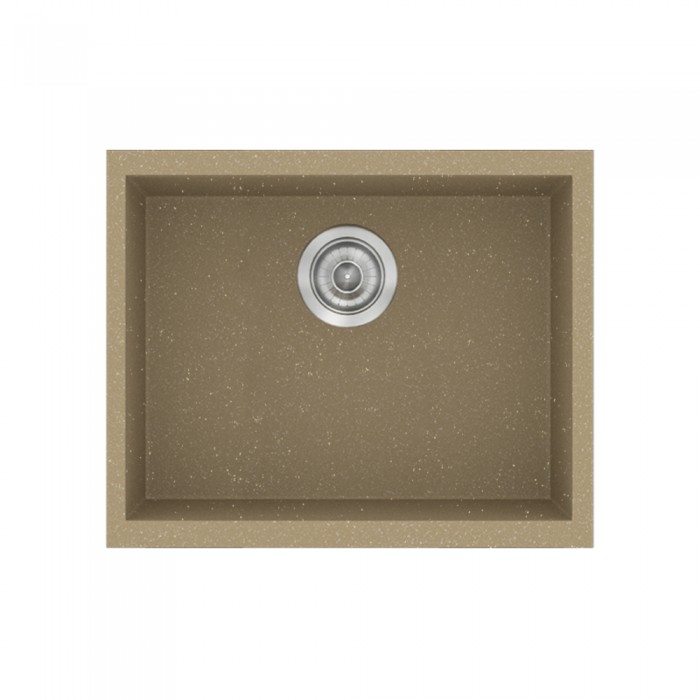 Νεροχύτης συνθετικός γρανίτη Sanitec Classic 341 50x40cm σε χρώμα 15. Metallic Cream