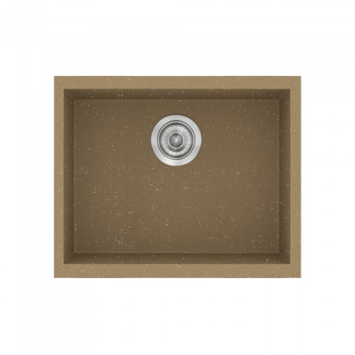 Νεροχύτης συνθετικός γρανίτη Sanitec Classic 341 50x40cm σε χρώμα 16. Metallic Coffee