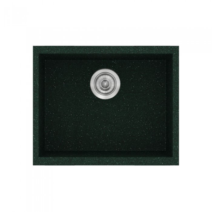 Νεροχύτης συνθετικός γρανίτη Sanitec Classic 341 50x40cm σε χρώμα 19. Granite Green