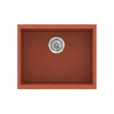 Νεροχύτης συνθετικός γρανίτη Sanitec Classic 341 50x40cm σε χρώμα 20. Granite Terracota