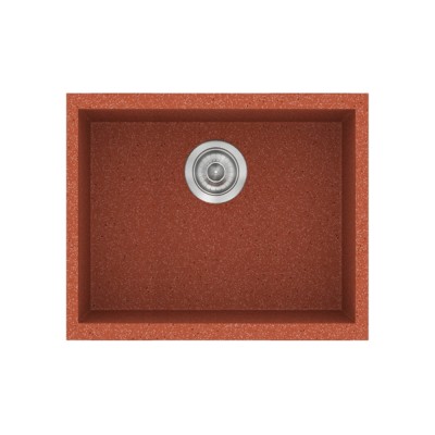 Νεροχύτης συνθετικός γρανίτη Sanitec Classic 341 50x40cm σε χρώμα 20. Granite Terracota