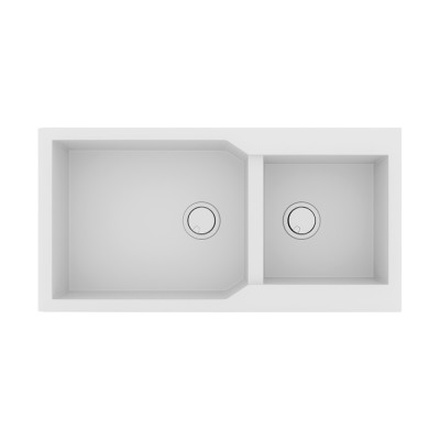 Νεροχύτης Sanitec Ultra Granite 803 2B 98x50cm σε χρώμα 30.Bianco