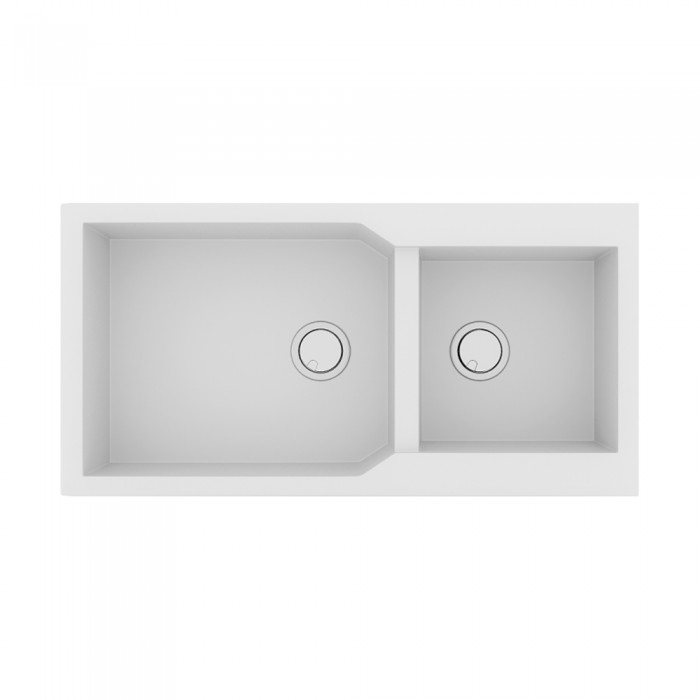 Νεροχύτης Sanitec Ultra Granite 803 2B 98x50cm σε χρώμα 30.Bianco