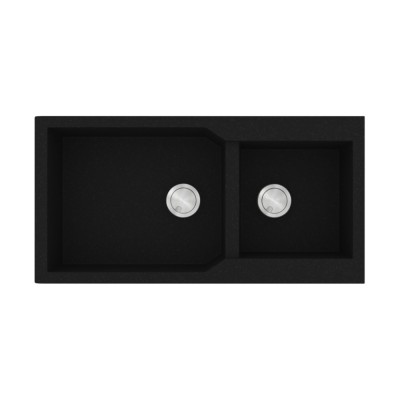 Νεροχύτης Sanitec Ultra Granite 803 2B 98x50cm σε χρώμα 33.Nero