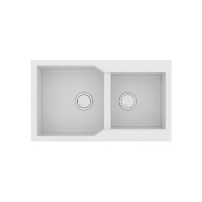 Νεροχύτης Sanitec Ultra Granite 804 2B 86x50cm σε χρώμα 30.Bianco