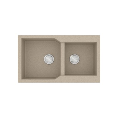 Νεροχύτης Sanitec Ultra Granite 804 2B 86x50cm σε χρώμα 32.Sabbia