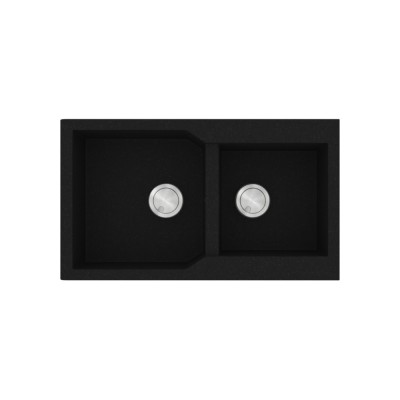 Νεροχύτης Sanitec Ultra Granite 804 2B 86x50cm σε χρώμα 33.Nero