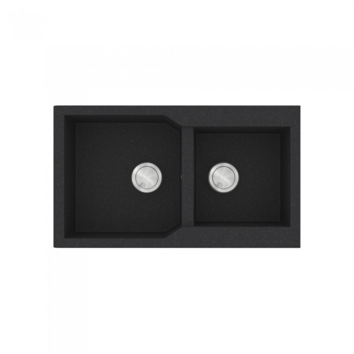 Νεροχύτης Sanitec Ultra Granite 804 2B 86x50cm σε χρώμα 36.Grafite