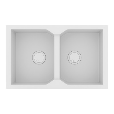 Νεροχύτης Sanitec Ultra Granite 806 2B 79x50cm σε χρώμα 30.Bianco