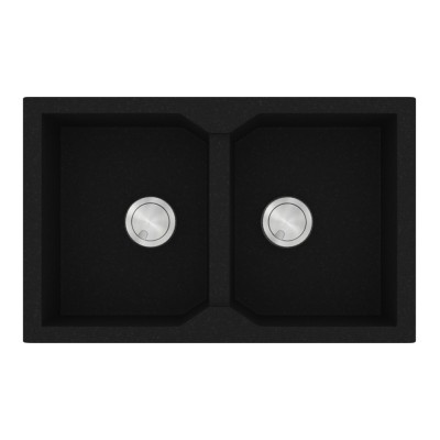 Νεροχύτης Sanitec Ultra Granite 806 2B 79x50cm σε χρώμα 33.Nero