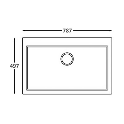 Νεροχύτης Πολλαπλών Χρήσεων Sanitec Quartz Multi Ultra Granite 850 1B 79x50cm σε χρώμα 30.BIANCO με Αξεσουάρ σε Μαύρο Ματ