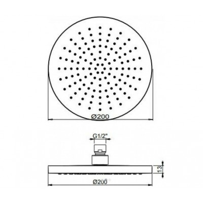 Ανακλινόμενη κεφαλή + Thermo-Core Push Θερμοστατικός μίκτης .30εκ Almar Black matt E044044-400 + R50809-400