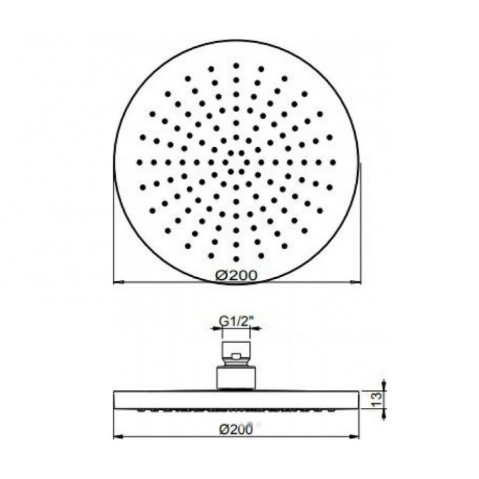 Ανακλινόμενη κεφαλή + Thermo-Core Push Θερμοστατικός μίκτης .30εκ Almar Black matt E044044-400 R50809-400 E176633-400