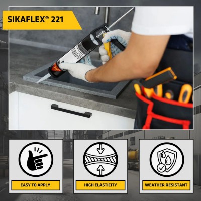 Συγκολλητικό - Σφραγιστικό Πολλαπλών Εφαρμογών 300ml Γκρι Sika Sikaflex 221 46867