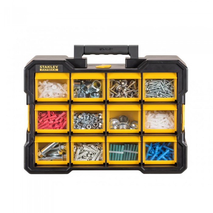 Ταμπακιέρα Εργαλείων - Organizer Διπλό Αποσπώμενο με 12 Πλαστικά Κυτία Αποθήκευσης 44.6x35.6x11.6cm Stanley FMST81077-1