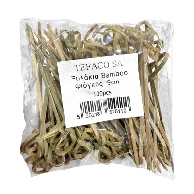 Ξυλάκια Bambo Φιόγκος 9cm 100Τεμάχια Tefaco 520110