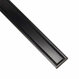 Σιφώνι Δαπέδου 80cm Tema Κανάλι Ντουζ με Ρυθμιζόμενο Ύψος και Μόνωση Σώμα PVC Black Matt Με αναστρεφόμενη σχάρα Inox 93738-1N