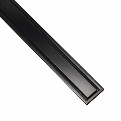 Σιφώνι Δαπέδου 60cm Tema Κανάλι Ντουζ με Ρυθμιζόμενο Ύψος και Μόνωση Σώμα PVC Black Matt Με αναστρεφόμενη σχάρα Inox 93736-1N