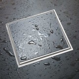 Σχάρα Ντους Ανοξείδωτη Δαπέδου 15x15cm Inox 93515 για Eπικάλυψη με Πλακάκι