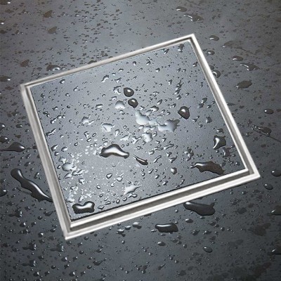 Σχάρα Ντους Ανοξείδωτη Δαπέδου 15x15cm Inox 93515 για Eπικάλυψη με Πλακάκι