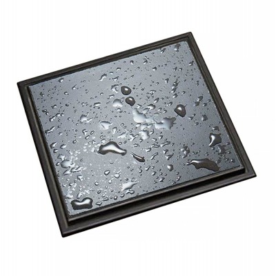 Σχάρα Ντους μαύρη Ανοξείδωτη Δαπέδου 15x15cm  για Eπικάλυψη με Πλακάκι  93515Ν 