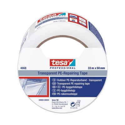 Ισχυρή διαφανής ταινία επισκευών θερμοκηπίων για εσωτερικές και εξωτερικές εφαρμογές tesa® Professional 4668 33m x 50mm