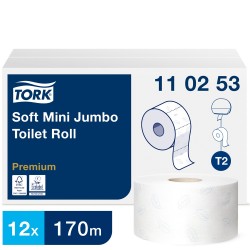 Ρολό Υγείας Λευκό 2φυλλο 170m 12 ρολά Tork Soft Mini Jumbo Premium 110253