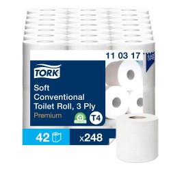 Ρολό Υγείας Λευκό 3φυλλο 34,7m 7x6 Ρολά Tork Soft Conventional Premium 110317
