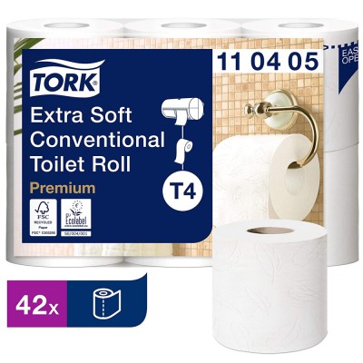 Ρολό Υγείας Λευκό 4φυλλο 19,1m 7x6 Ρολά Tork Extra Soft Conventional Premium 110405