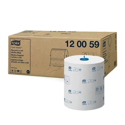 Χειροπετσέτα Σε Ρολό 1φυλλη Λευκή 280m 6 Ρολά Tork Matic® Extra long 120059