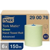 Χειροπετσέτα Σε Ρολό 2φυλλη Πράσινη 150m 6 Ρολά Tork Matic® 120076