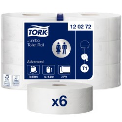 Ρολό Υγείας Λευκό 2φυλλο 360m 6 Τεμάχια Tork Jumbo 120272