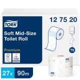 Ρολό Υγείας Λευκό 2φυλλο 90m 27 Ρολά Tork Soft Mid-size 127520