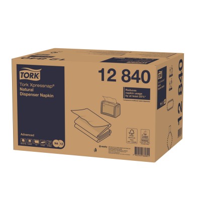 Χαρτοπετσέτα Συσκευής Φυσικού Χρώματος 1φυλλη 21,3x33cm 40x225τεμ Tork Xpressnap® 12840