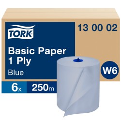 Βιομηχανικό Ρολό Μπλε 1φυλλο 6x250m Tork Basic Paper 130002