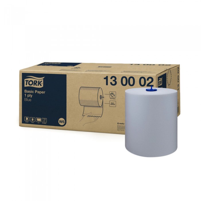 Βιομηχανικό Ρολό Μπλε 1φυλλο 6x250m Tork Basic Paper 130002