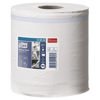 Ρολό Centerfeed Λευκό 1φυλλο 165m 6 Ρολά Tork Wiping Paper 130034