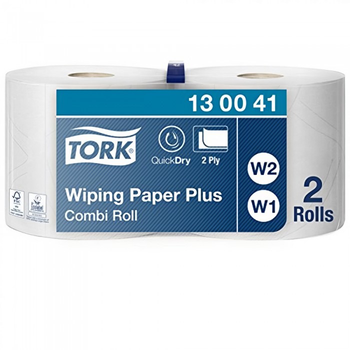 Ρολό Centrefeed Λευκό 2φυλλο 255m 2 Ρολά Tork Wiping Paper Plus 130041