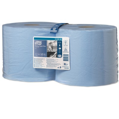 Ρολό Centerfeed Μπλε 2φυλλο 255m 2 Ρολά Tork Wiping Paper Plus 130052