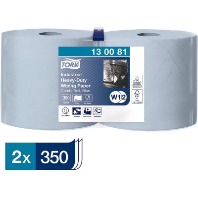 Ρολό Centerfeed Μπλε 3φυλλο 119m 2 Ρολά Tork Wiping Paper Industrial Heavyduty 130081