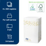 Χαρτοπετσέτα Συσκευής Λευκή 2φυλλη 21,6x33cm 40x100τεμ Tork Xpressnap® Extra Soft 13670