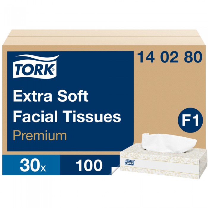 Χαρτομάντιλα 2φυλλα 20x20,8 Cm 30x100τεμ Tork Extra Soft 140280